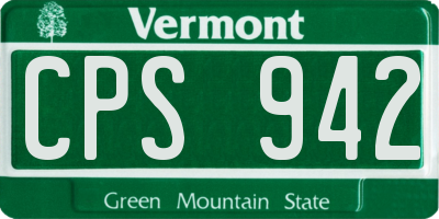 VT license plate CPS942