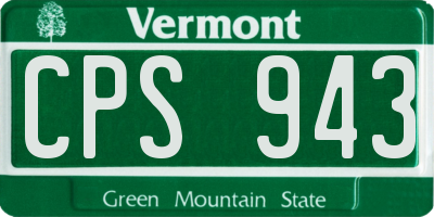 VT license plate CPS943