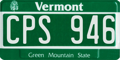 VT license plate CPS946