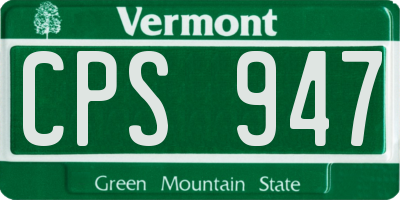 VT license plate CPS947