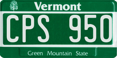 VT license plate CPS950