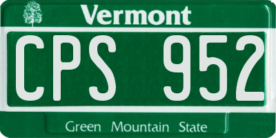 VT license plate CPS952