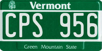 VT license plate CPS956
