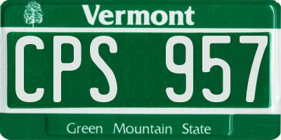 VT license plate CPS957