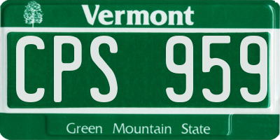 VT license plate CPS959