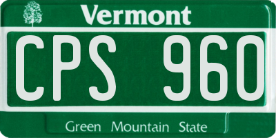 VT license plate CPS960