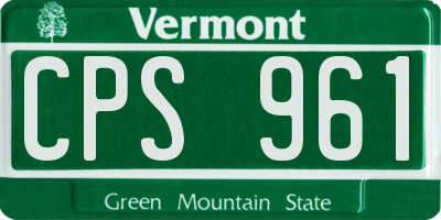 VT license plate CPS961
