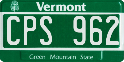 VT license plate CPS962