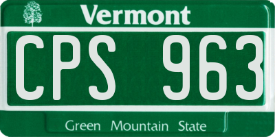 VT license plate CPS963