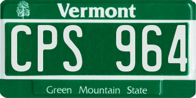 VT license plate CPS964