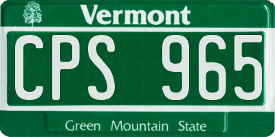 VT license plate CPS965