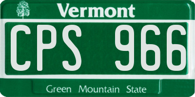 VT license plate CPS966