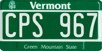 VT license plate CPS967
