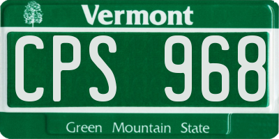 VT license plate CPS968