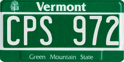 VT license plate CPS972
