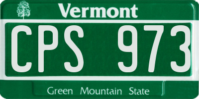 VT license plate CPS973