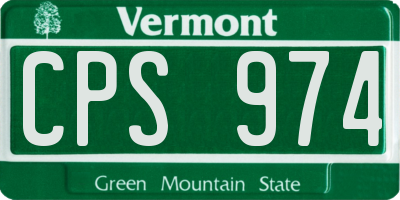 VT license plate CPS974