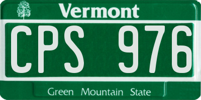 VT license plate CPS976