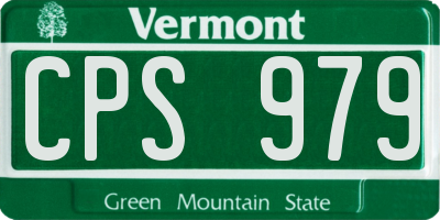 VT license plate CPS979