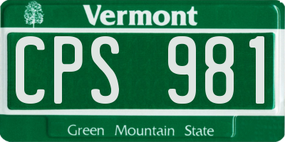VT license plate CPS981