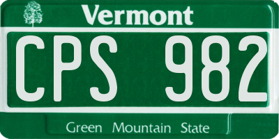 VT license plate CPS982