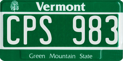 VT license plate CPS983