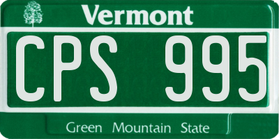 VT license plate CPS995