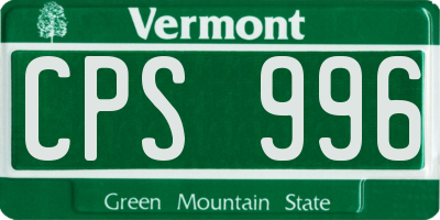 VT license plate CPS996