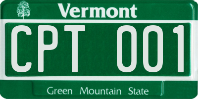 VT license plate CPT001