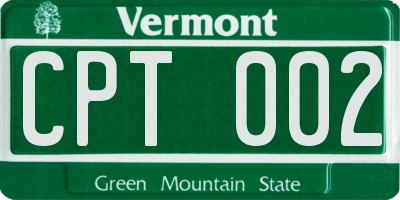 VT license plate CPT002