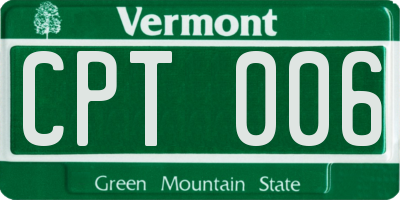 VT license plate CPT006
