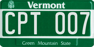 VT license plate CPT007
