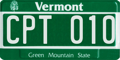 VT license plate CPT010