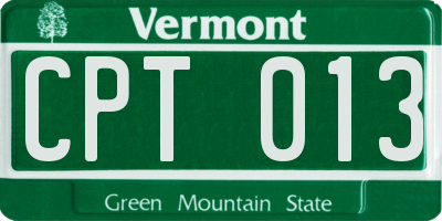 VT license plate CPT013