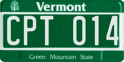 VT license plate CPT014