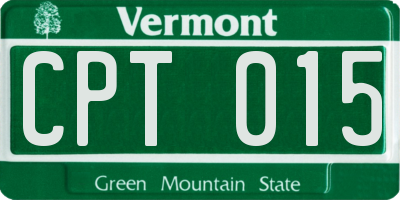 VT license plate CPT015