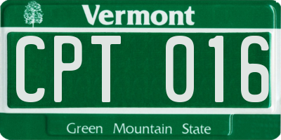 VT license plate CPT016