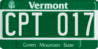VT license plate CPT017