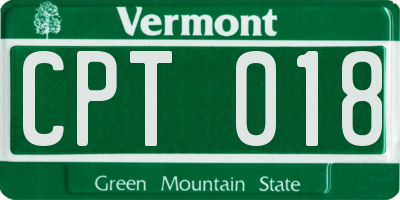 VT license plate CPT018