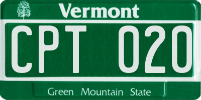 VT license plate CPT020
