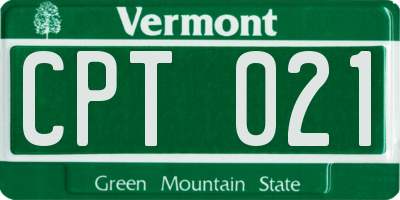 VT license plate CPT021