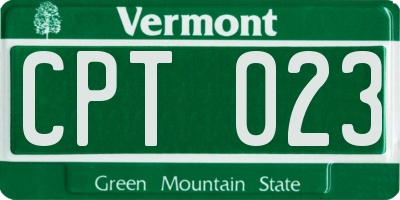 VT license plate CPT023