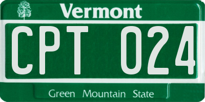 VT license plate CPT024