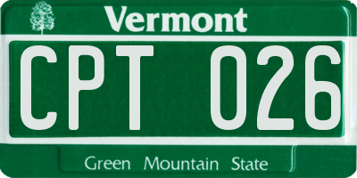 VT license plate CPT026