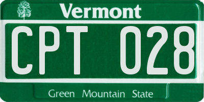 VT license plate CPT028