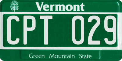VT license plate CPT029