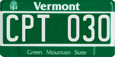 VT license plate CPT030