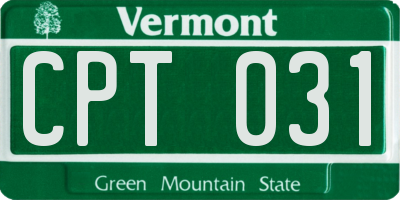 VT license plate CPT031