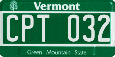 VT license plate CPT032
