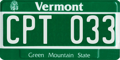 VT license plate CPT033